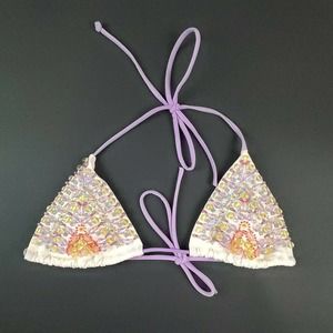 Victorias Secret Bikini Top Small Beaded Triangle